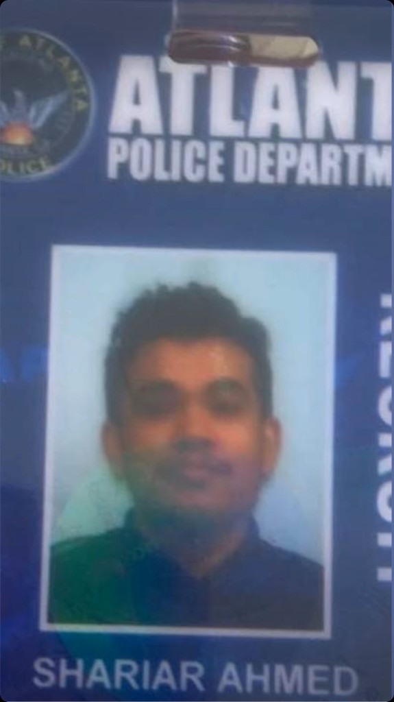 Atlanta Police Department ID badge — Shariar Ahmed, Police Officer Recruit