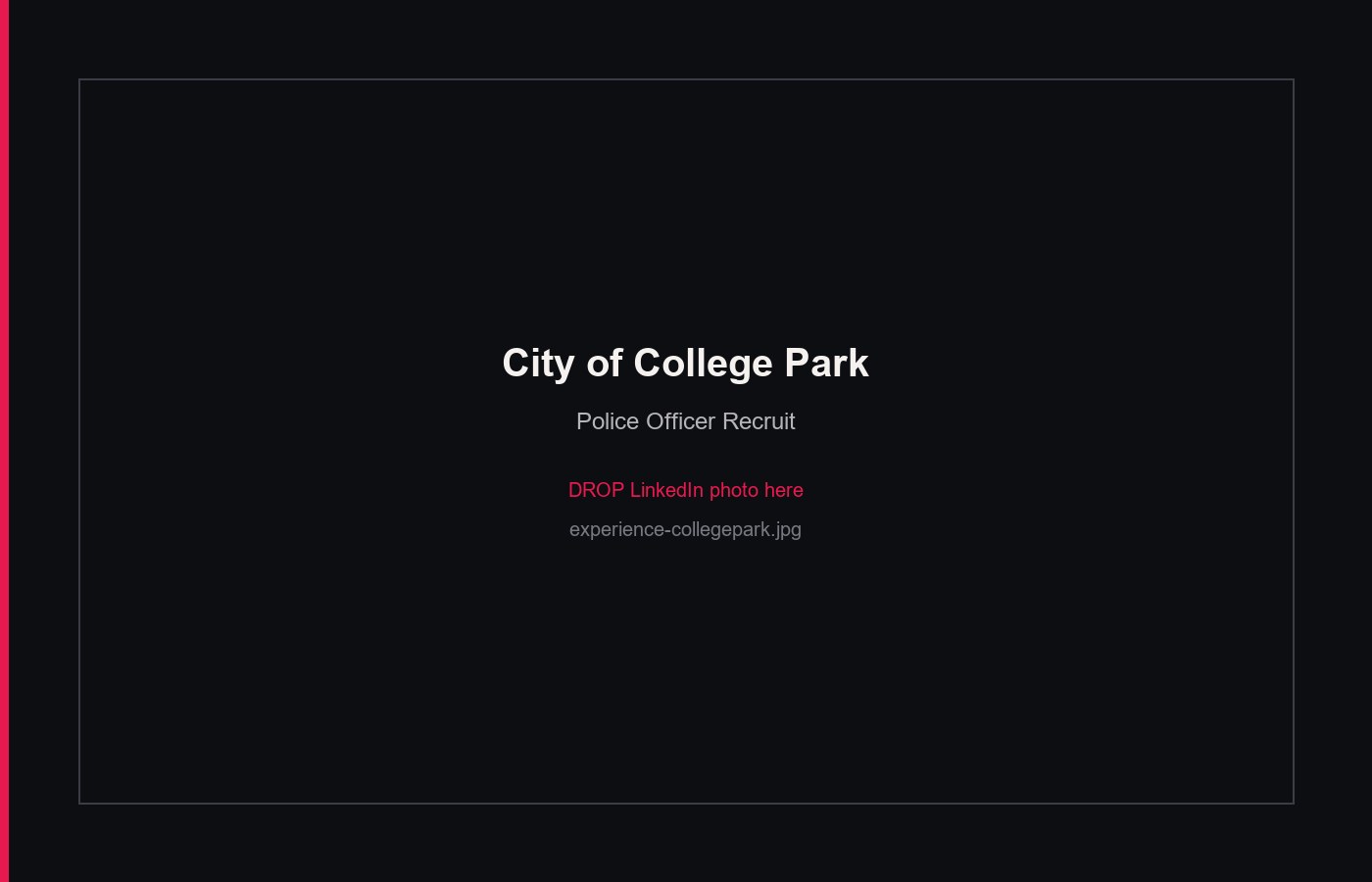 City of College Park — Police Officer Recruit